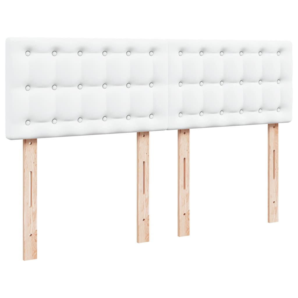 Box Spring Bed with Mattress White 140x190 cm Faux Leather