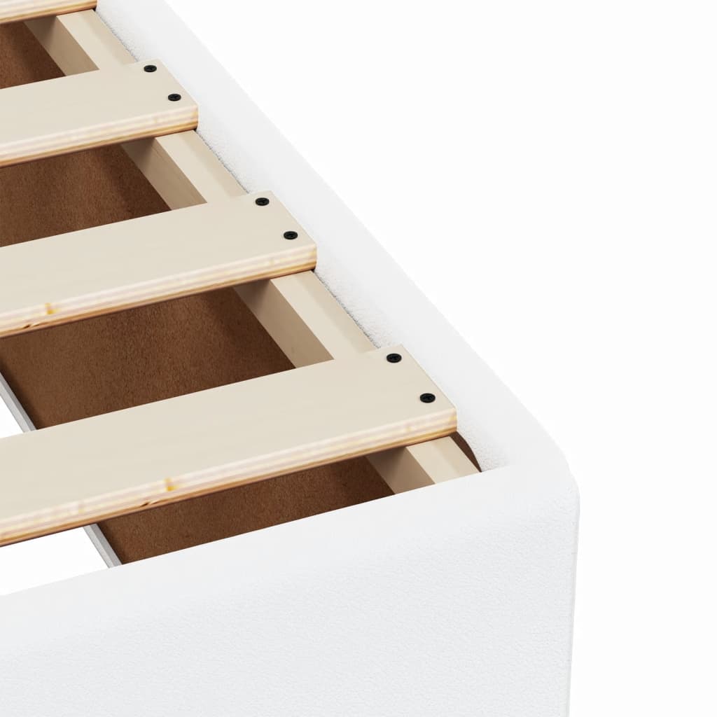 Box Spring Bed with Mattress White 140x190 cm Faux Leather