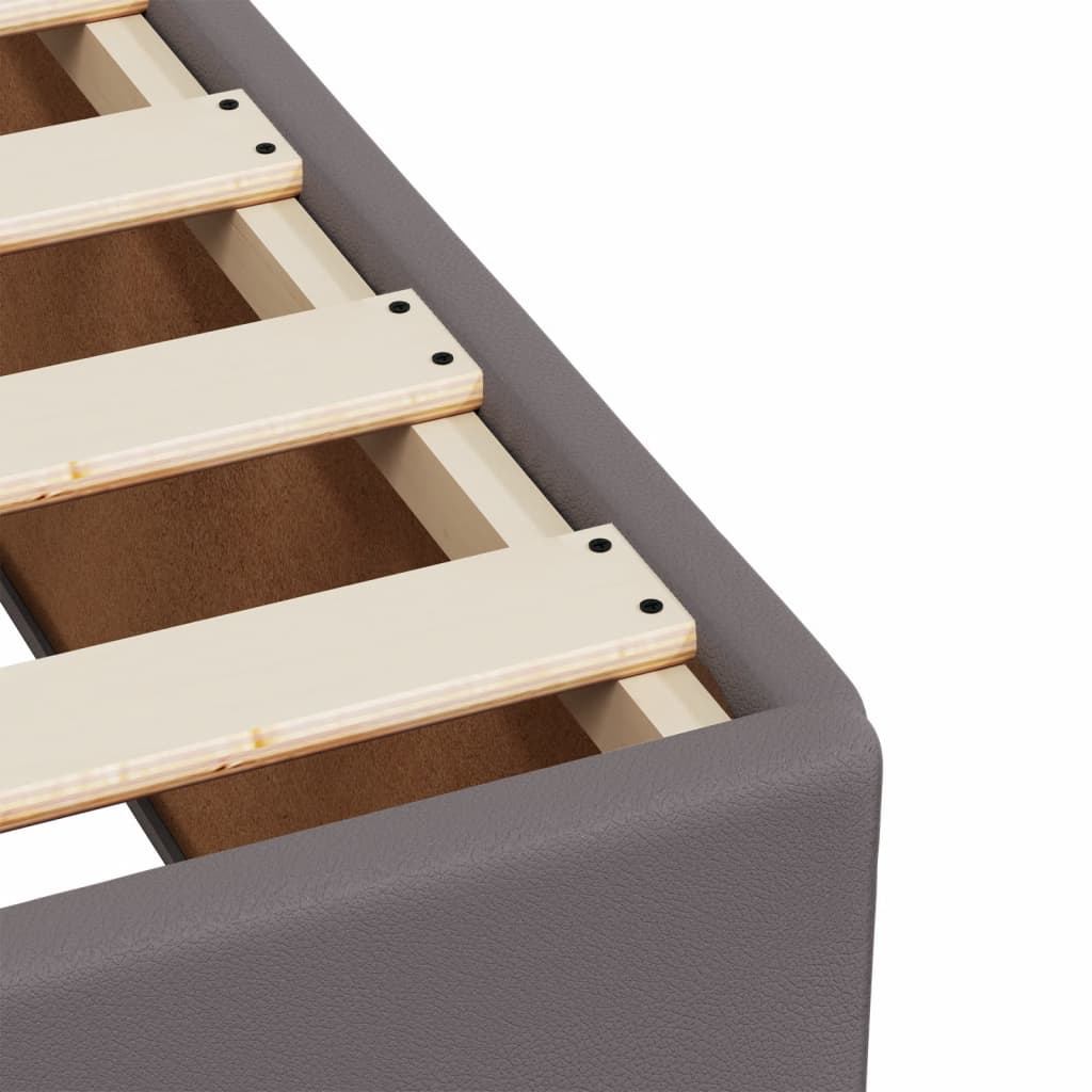 Box Spring Bed with Mattress Grey 140x190 cm Faux Leather