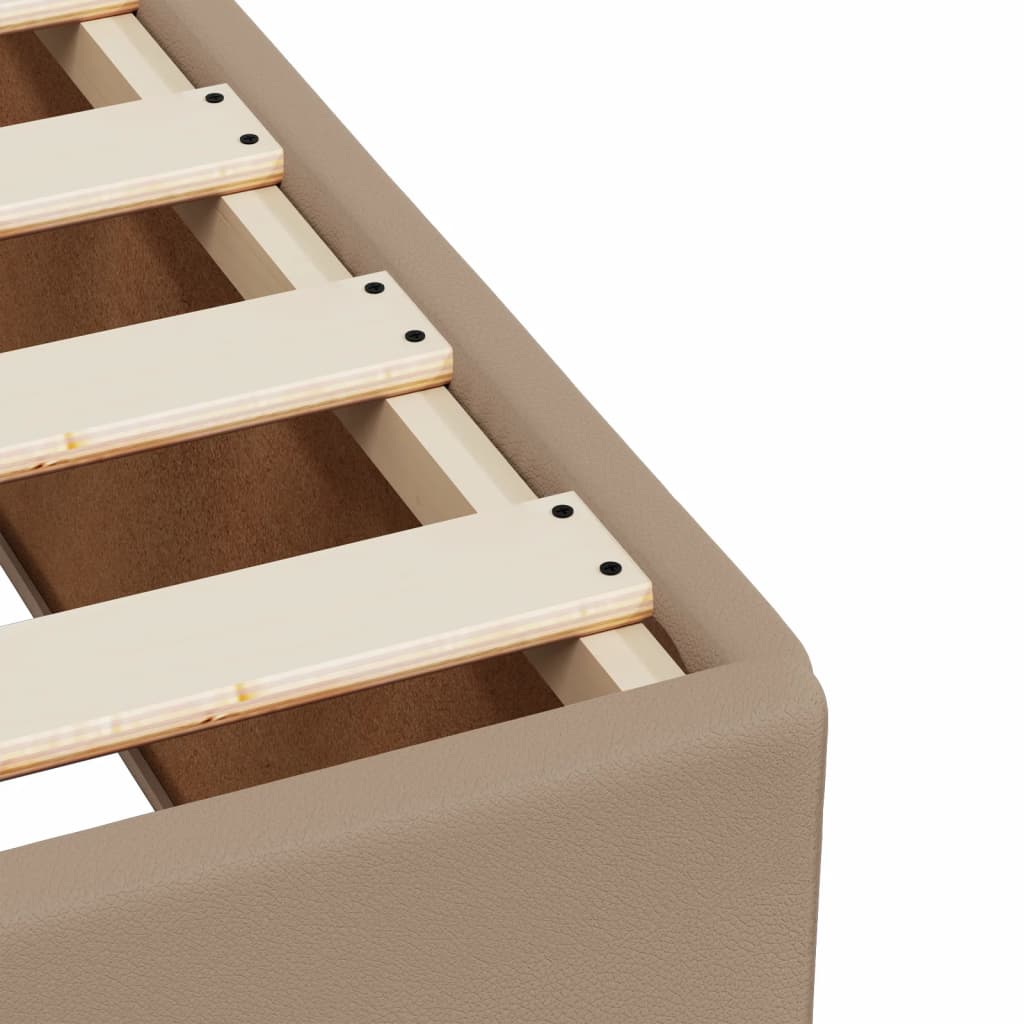 Box Spring Bed with Mattress Cappuccino 140x190 cm Faux Leather