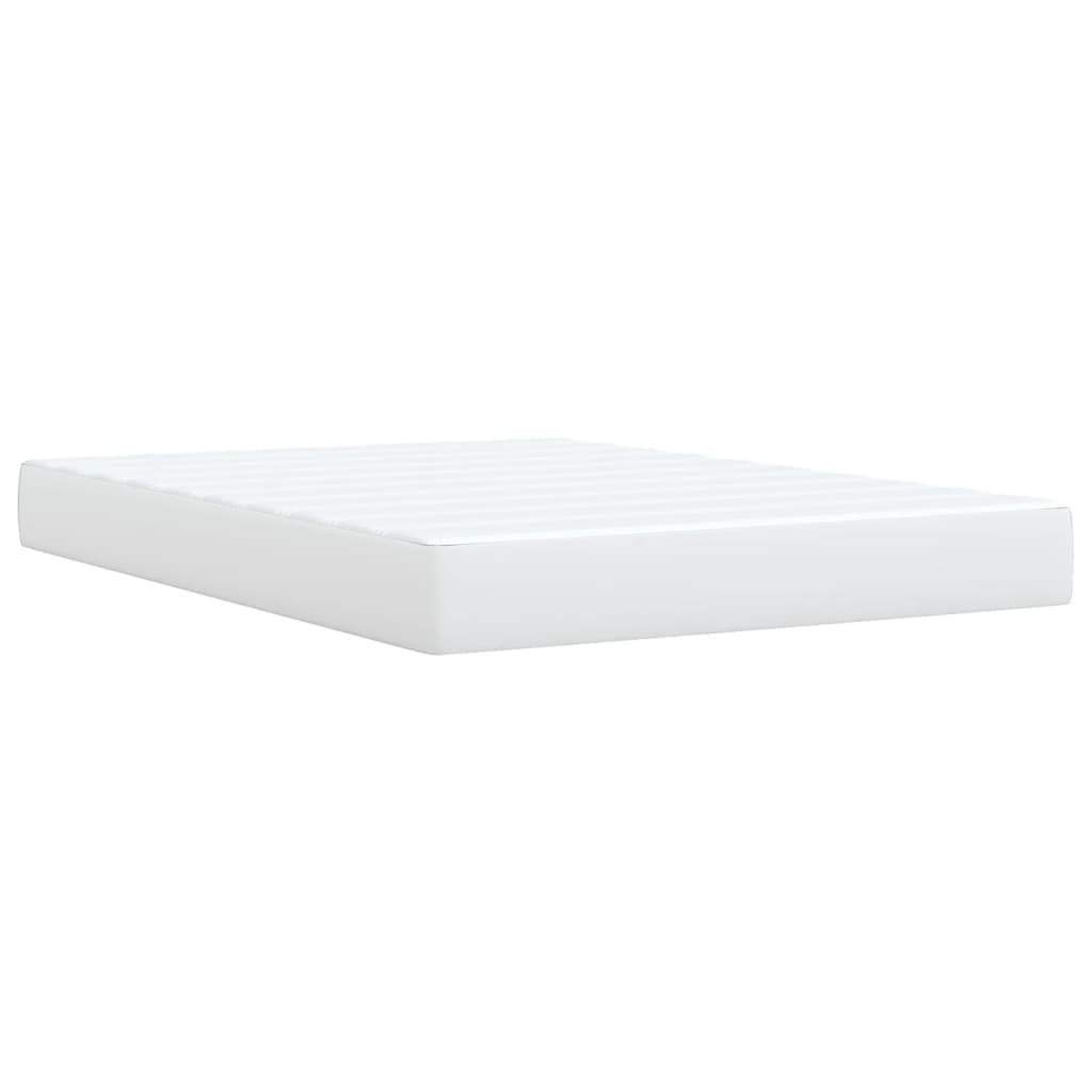 Box Spring Bed with Mattress White 140x200 cm Faux Leather