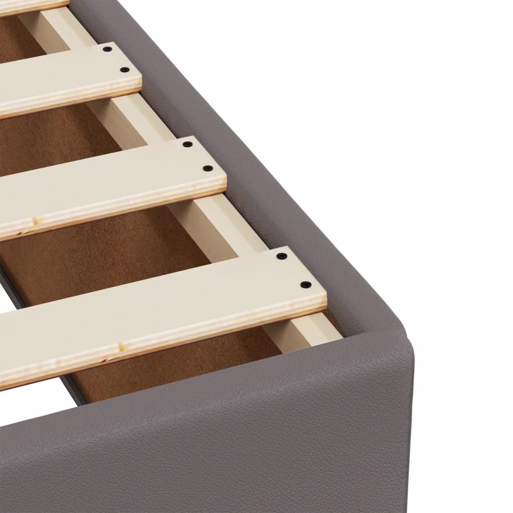 Box Spring Bed with Mattress Grey 140x200 cm Faux Leather