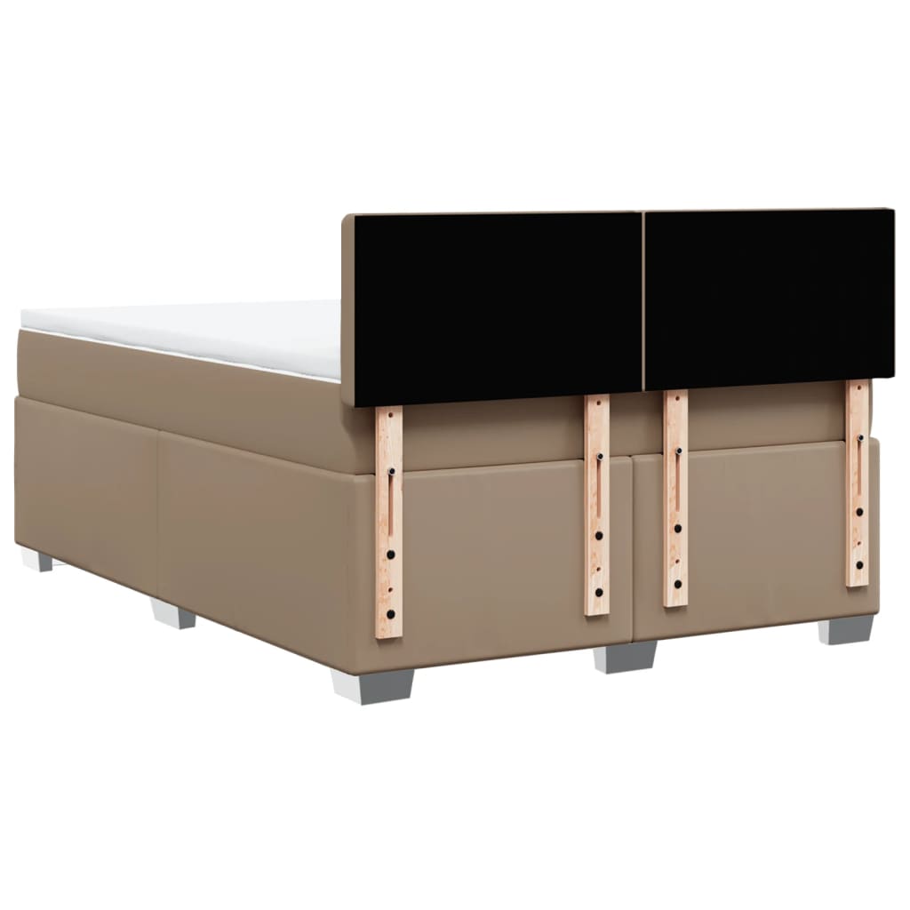 Box Spring Bed with Mattress Cappuccino 140x200 cm Faux Leather