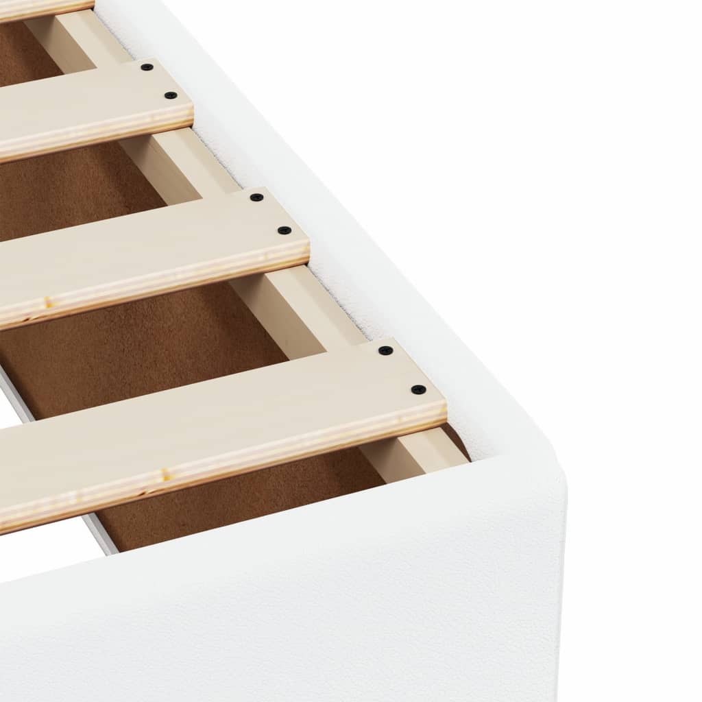 Box Spring Bed with Mattress White 160x200 cm Faux Leather