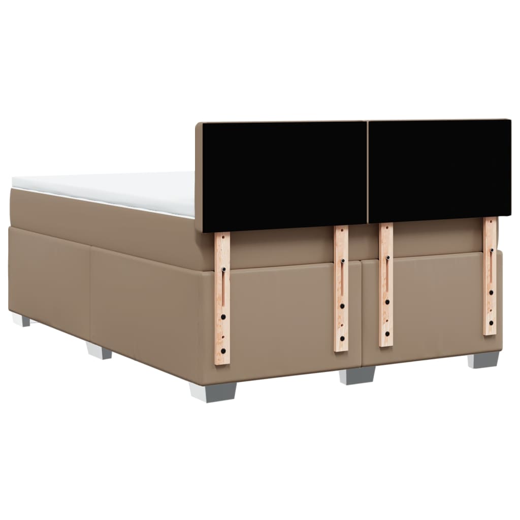 Box Spring Bed with Mattress Cappuccino 160x200 cm Faux Leather