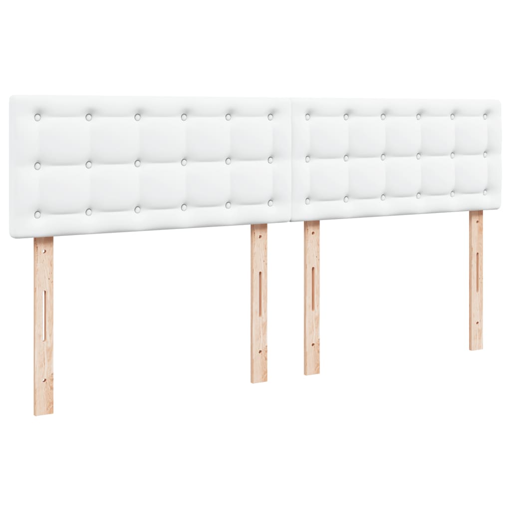Box Spring Bed with Mattress White 180x200 cm Faux Leather