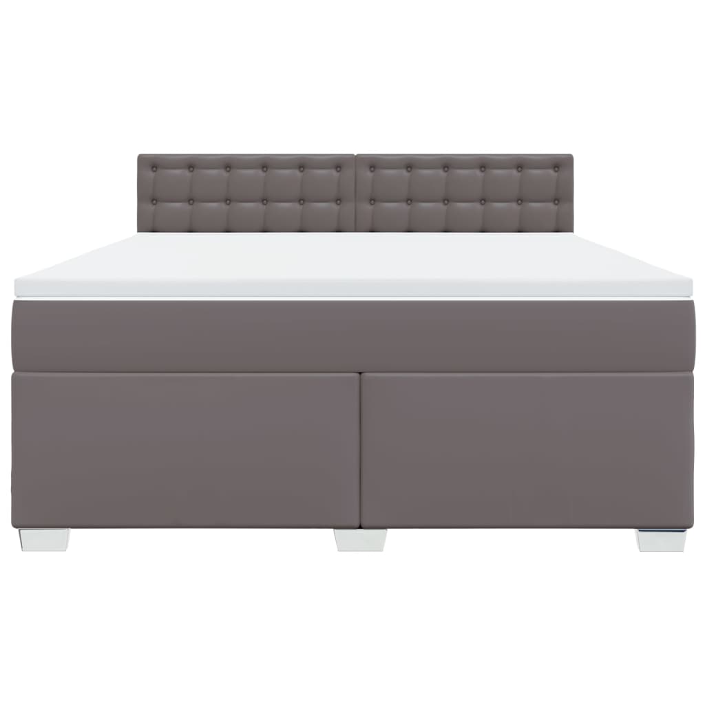 Box Spring Bed with Mattress Grey 180x200 cm Faux Leather