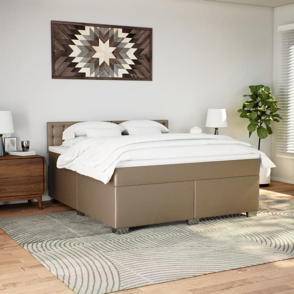 Box Spring Bed with Mattress Cappuccino 180x200 cm Faux Leather