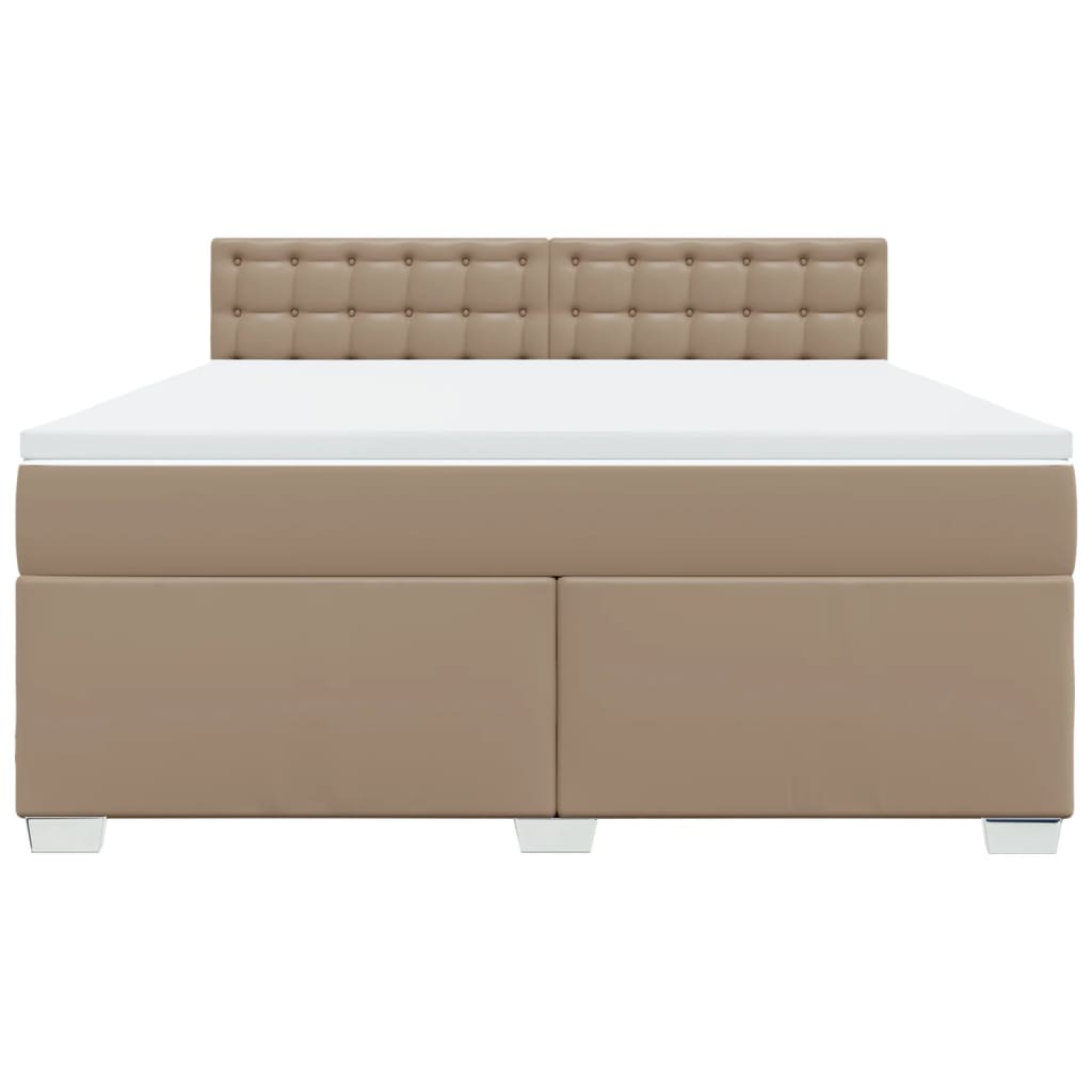 Box Spring Bed with Mattress Cappuccino 180x200 cm Faux Leather