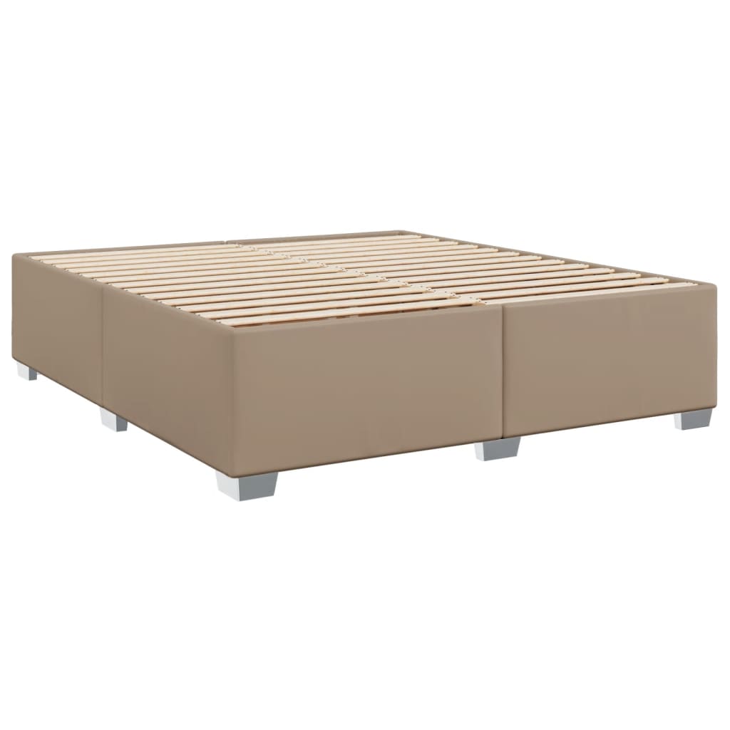 Box Spring Bed with Mattress Cappuccino 180x200 cm Faux Leather