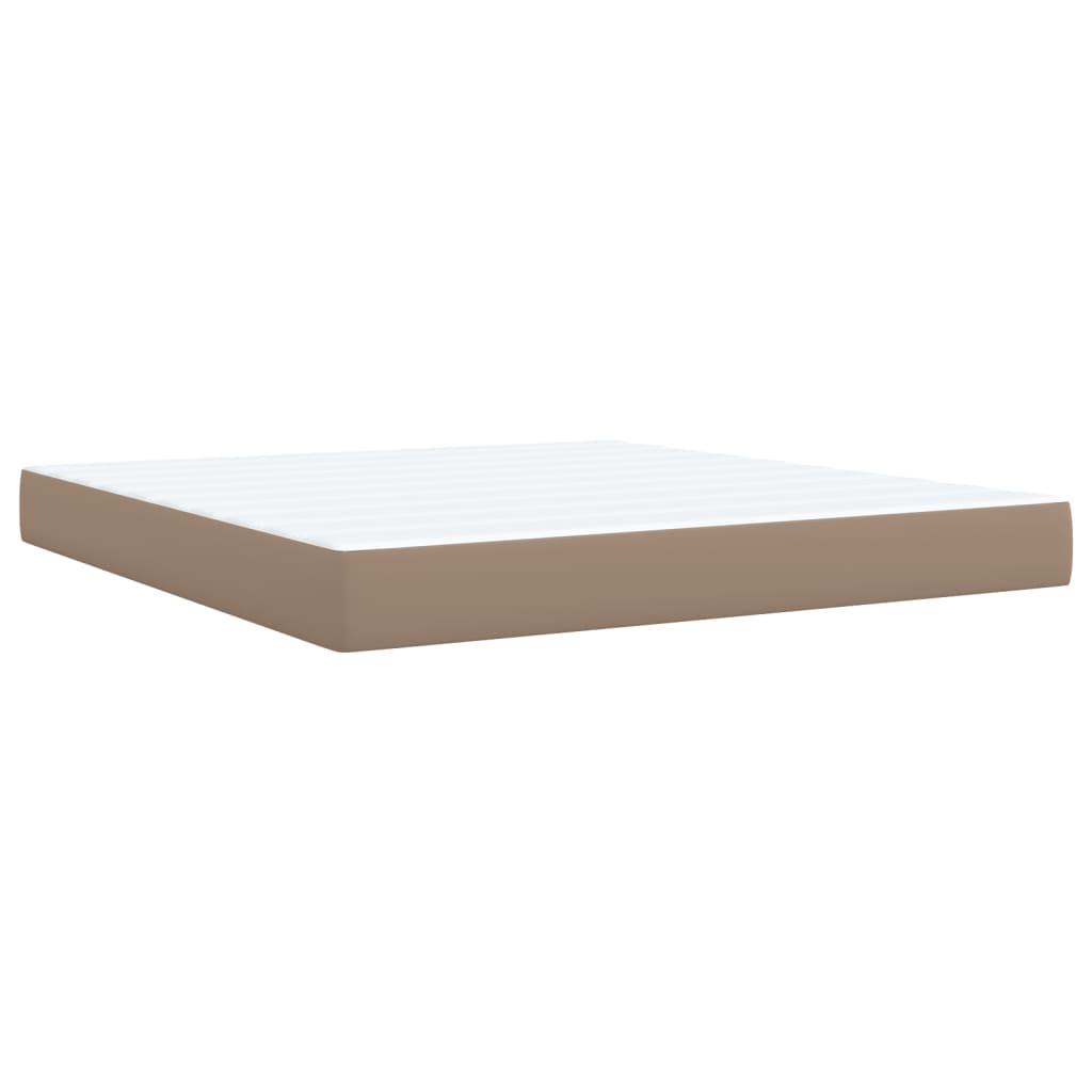 Box Spring Bed with Mattress Cappuccino 180x200 cm Faux Leather