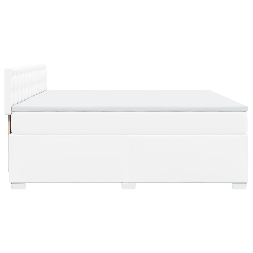 Box Spring Bed with Mattress White 200x200 cm Faux Leather