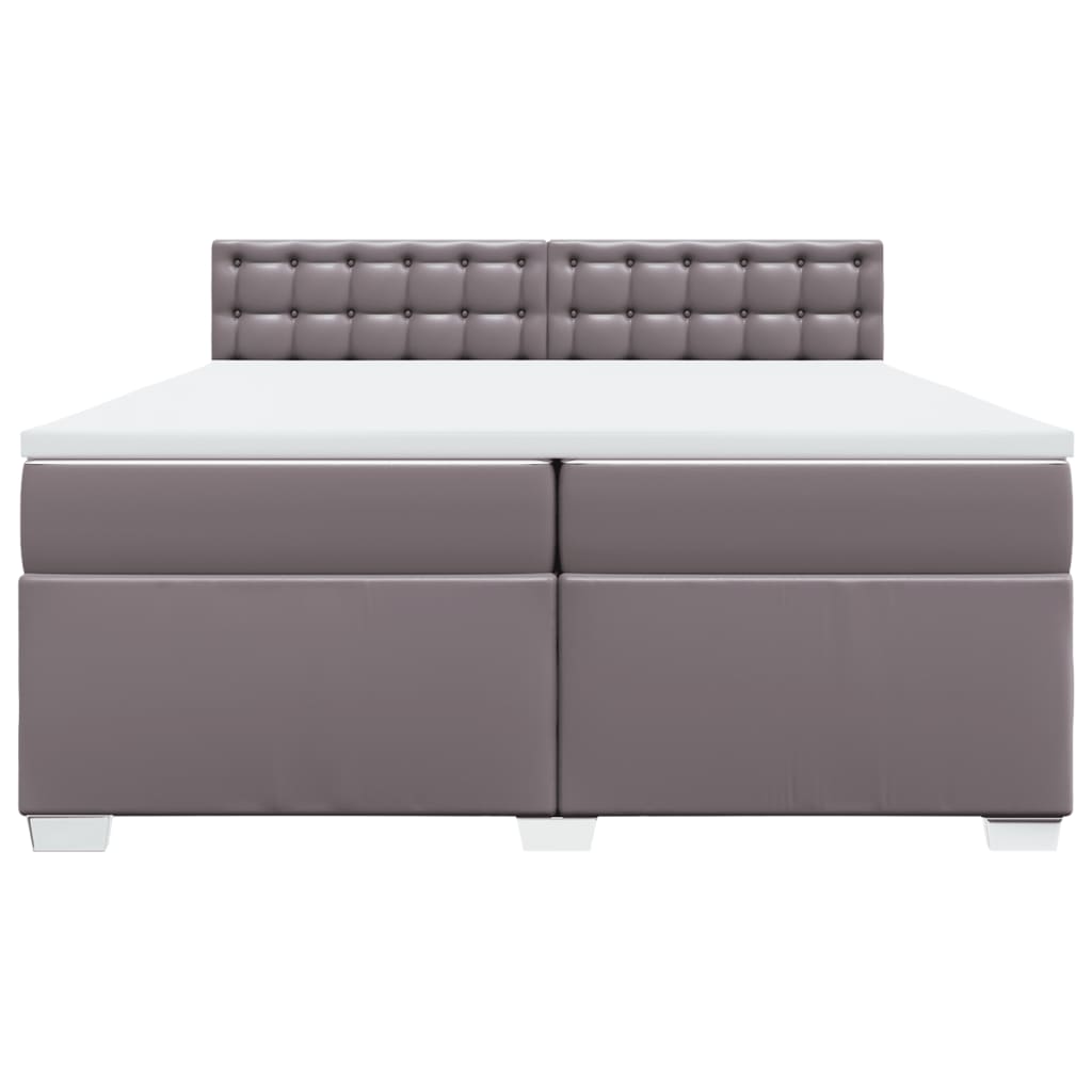 Box Spring Bed with Mattress Grey 200x200 cm Faux Leather