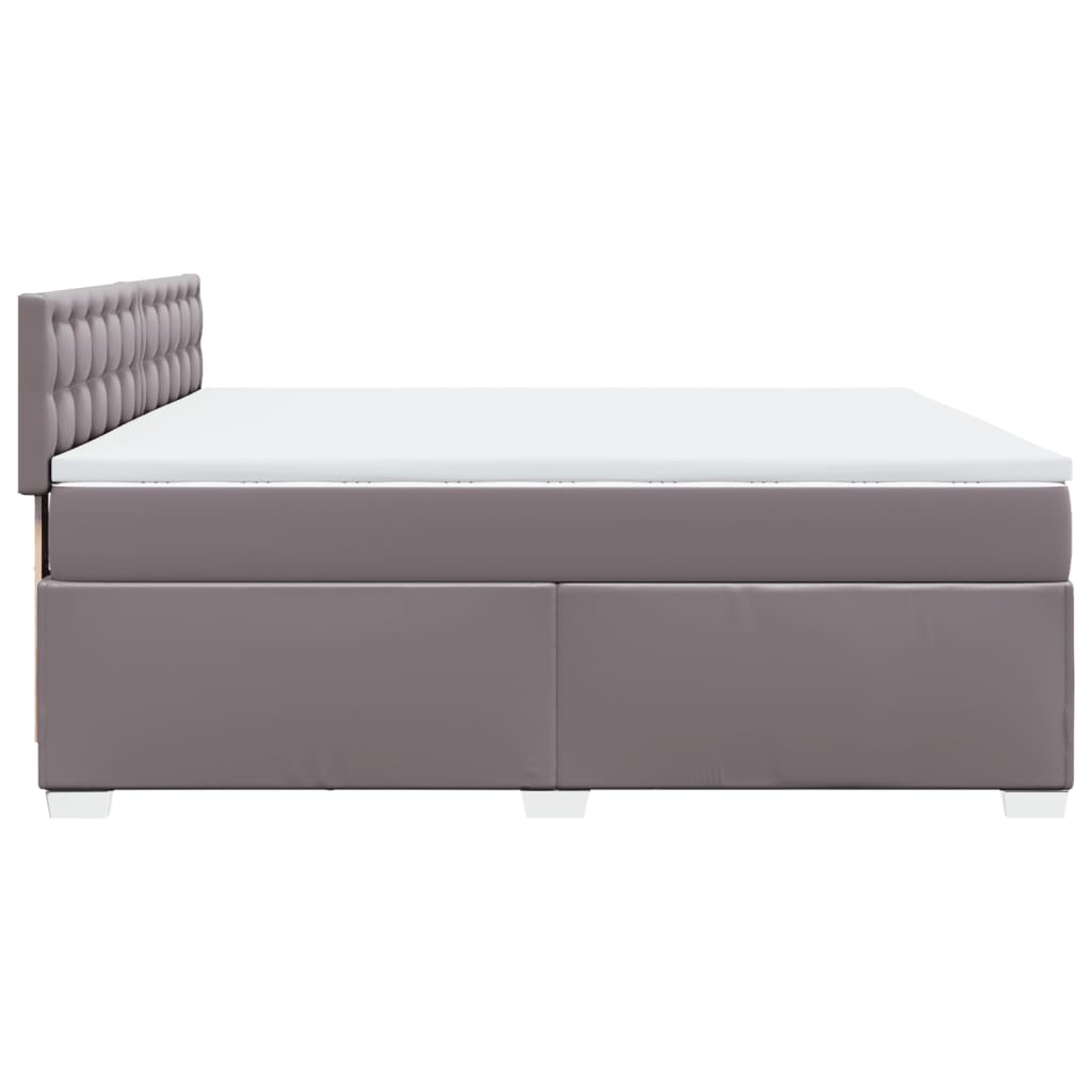 Box Spring Bed with Mattress Grey 200x200 cm Faux Leather