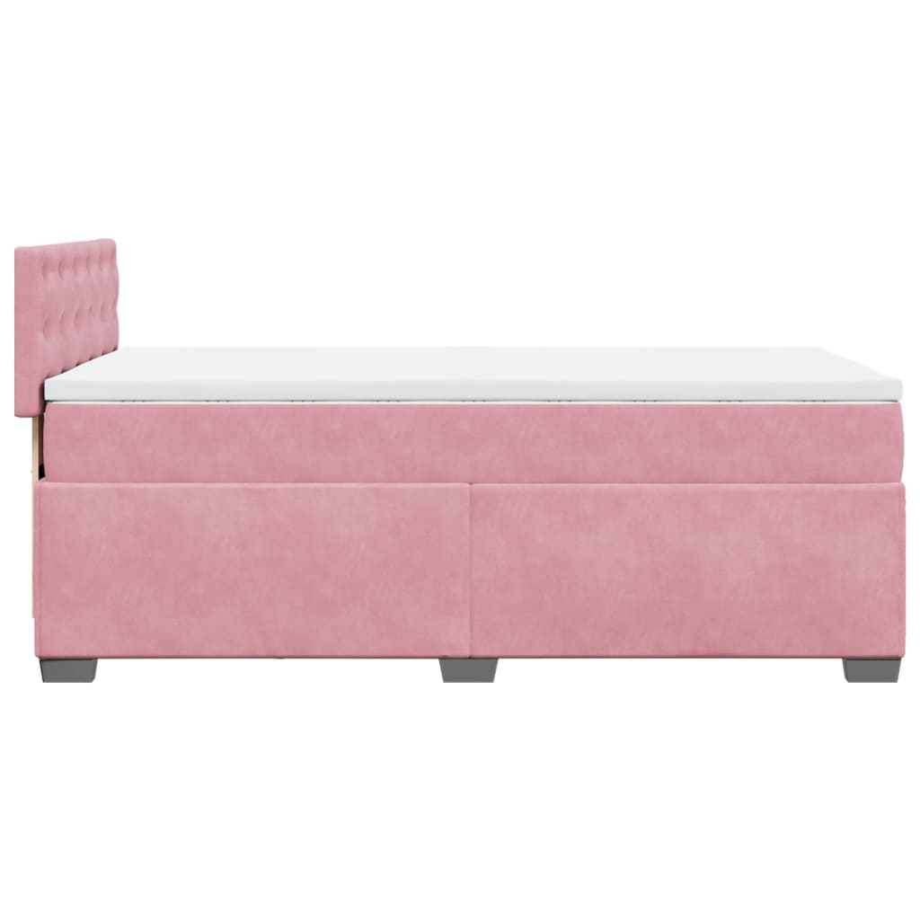 Box Spring Bed with Mattress Pink 90x190 cm Velvet