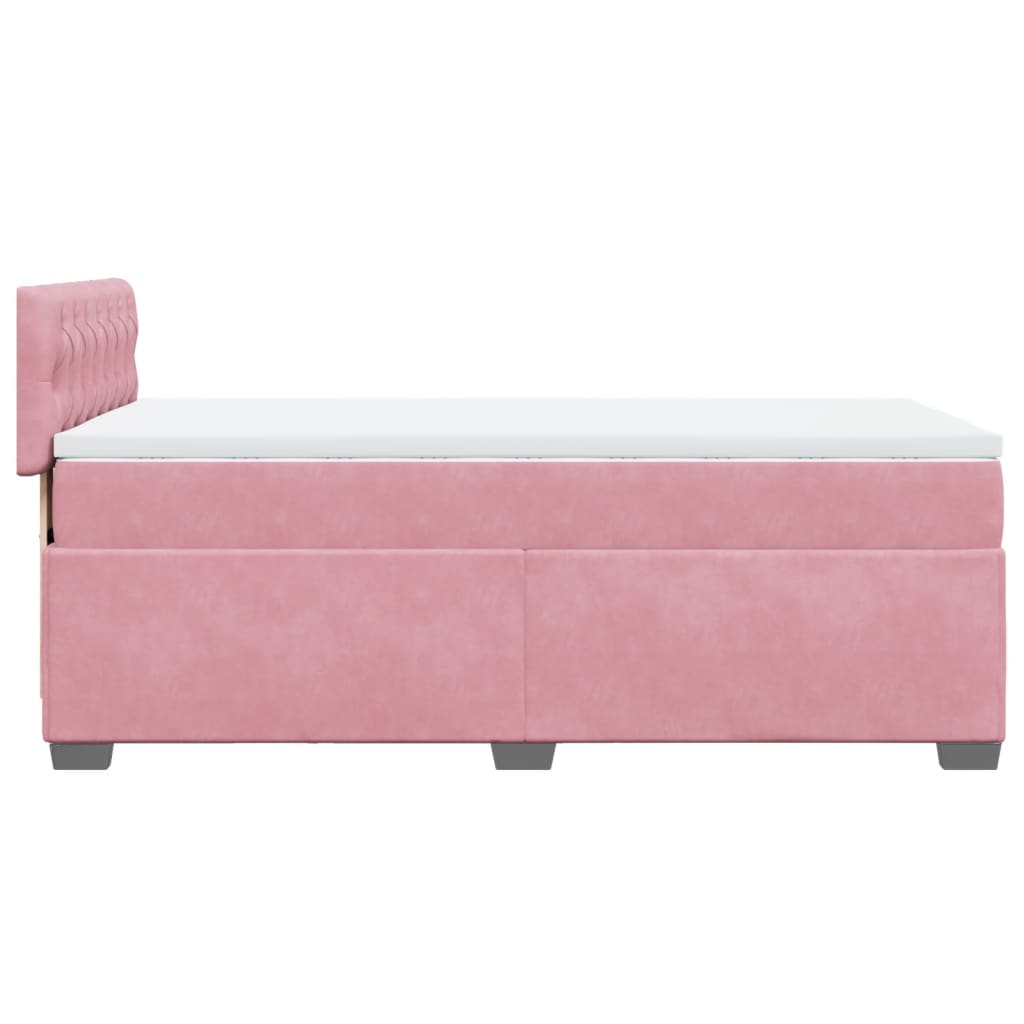 Box Spring Bed with Mattress Pink 90x190 cm Velvet