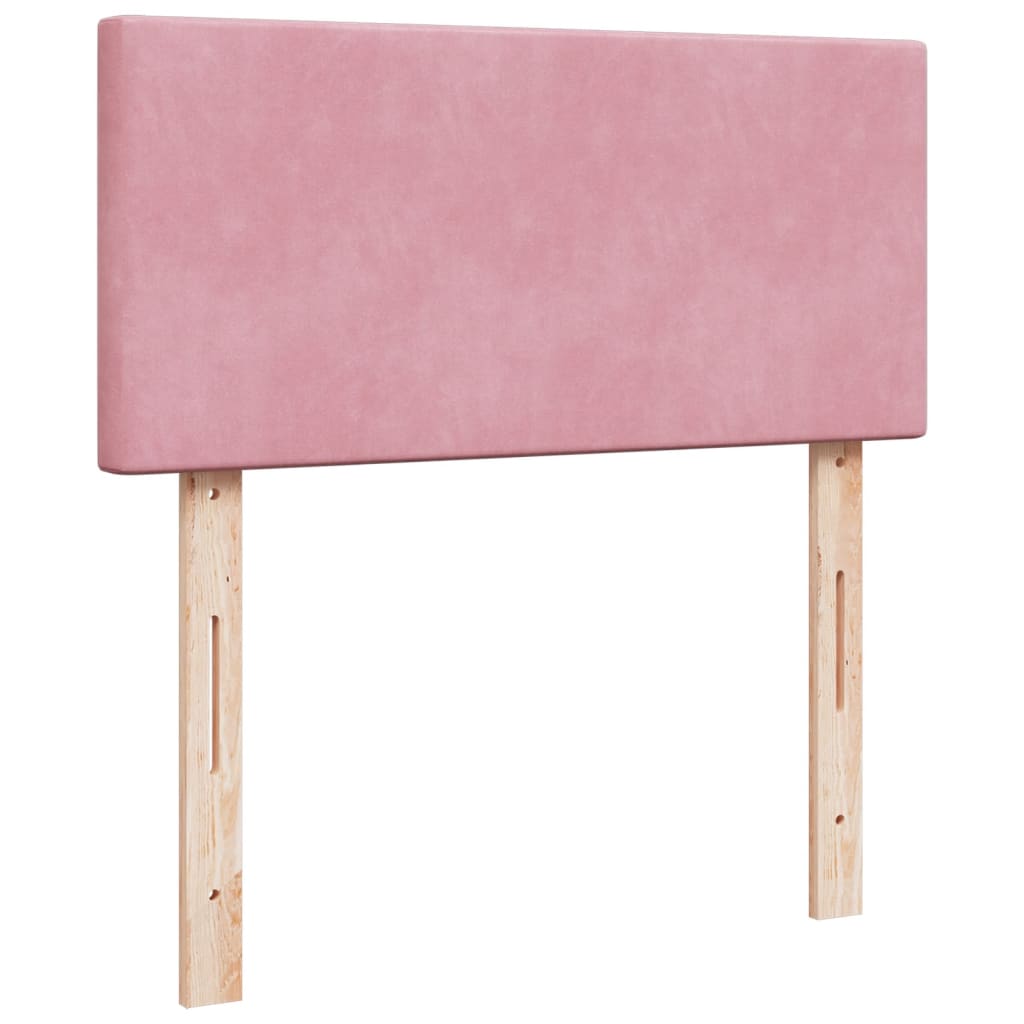 Box Spring Bed with Mattress Pink 90x200 cm Velvet