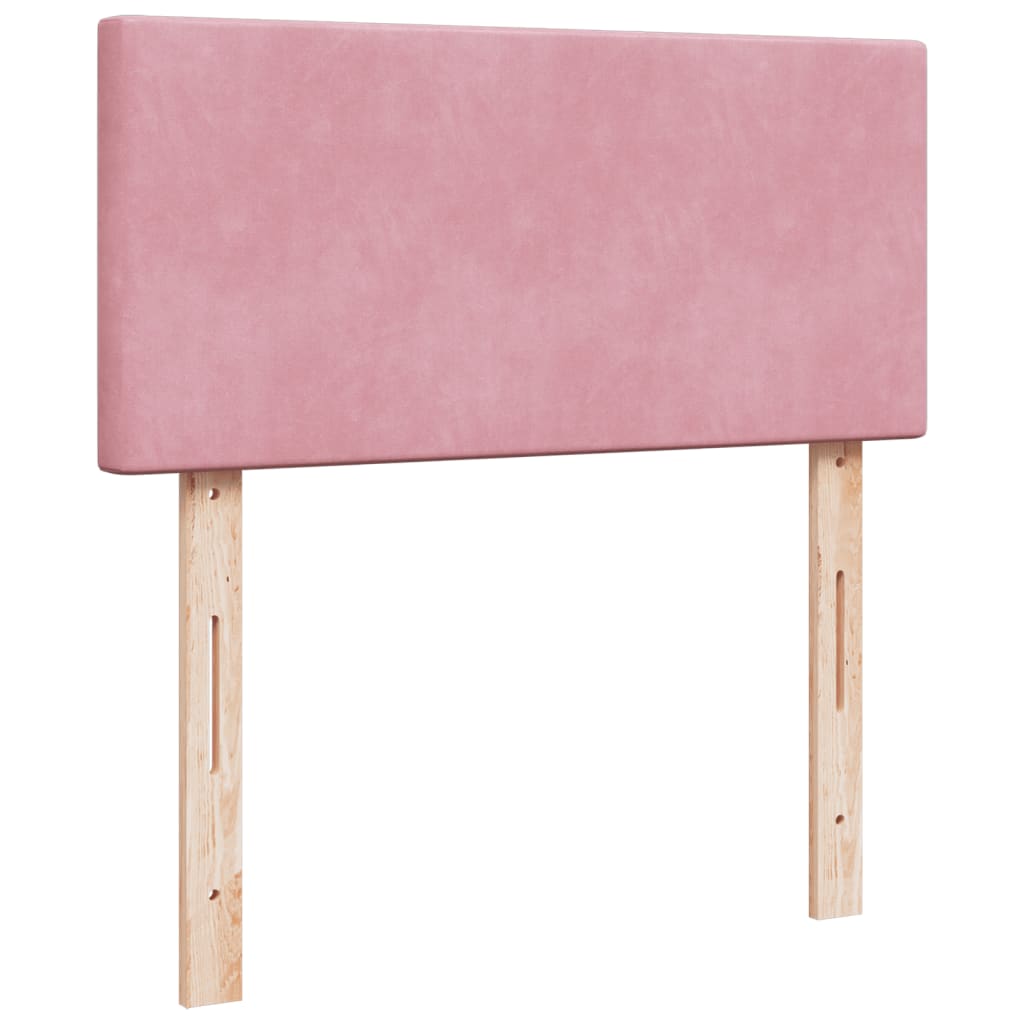 Box Spring Bed with Mattress Pink 100x200 cm Velvet