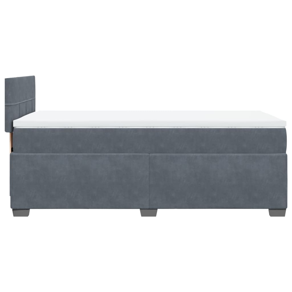 Box Spring Bed with Mattress Dark Grey 100x200 cm Velvet