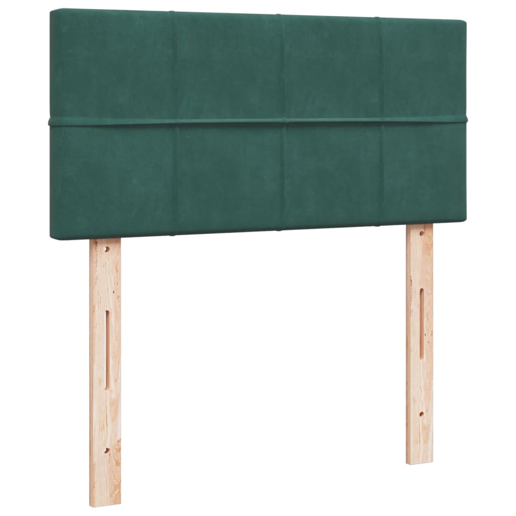 Box Spring Bed with Mattress Dark Green 100x200 cm Velvet