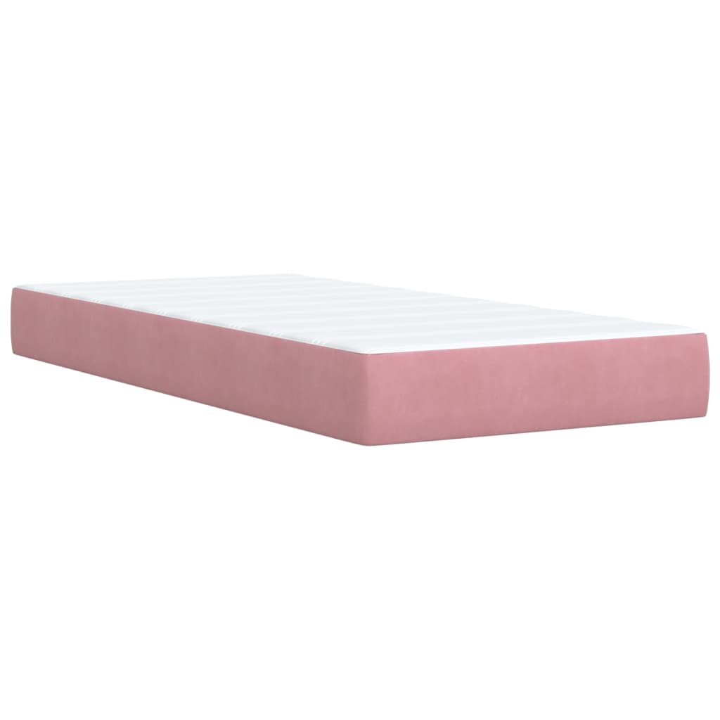 Box Spring Bed with Mattress Pink 100x200 cm Velvet