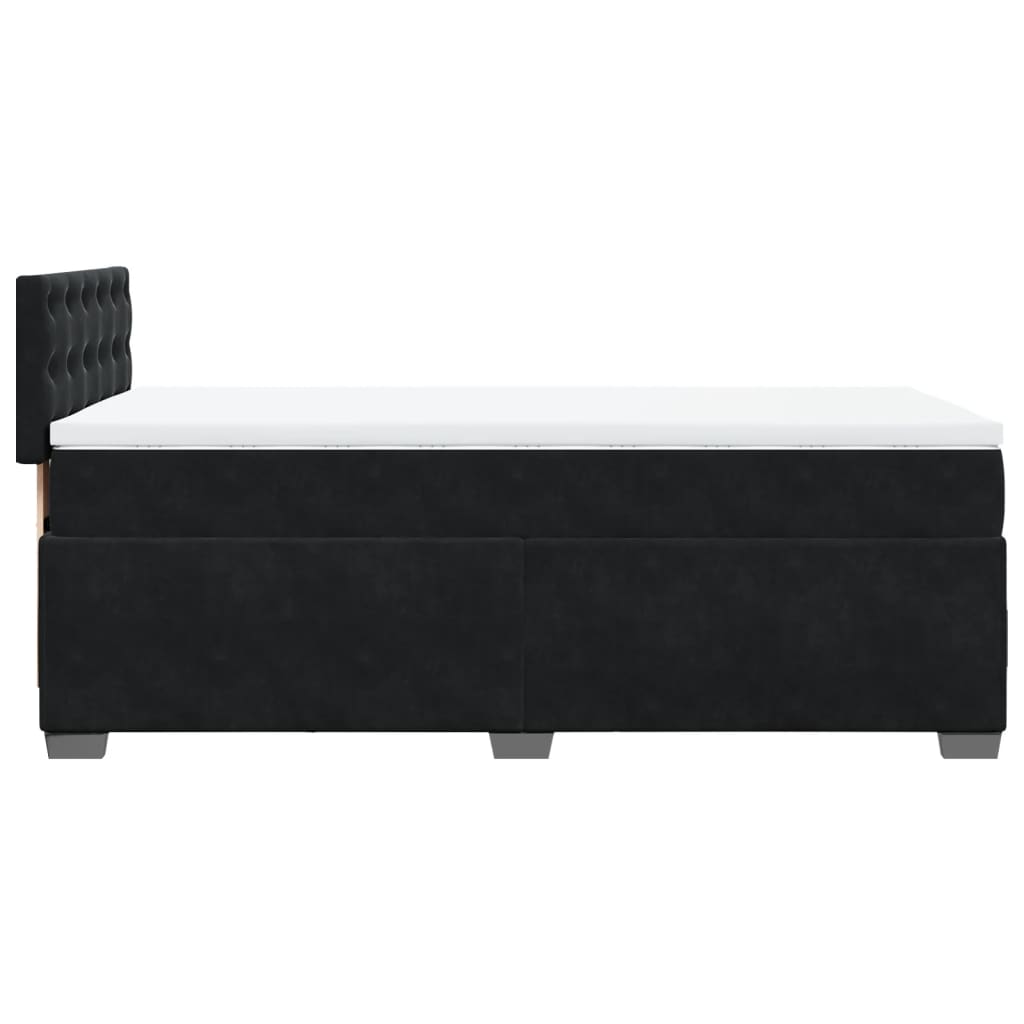 Box Spring Bed with Mattress Black 100x200 cm Velvet
