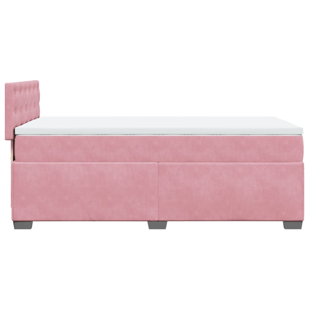 Box Spring Bed with Mattress Pink 100x200 cm Velvet