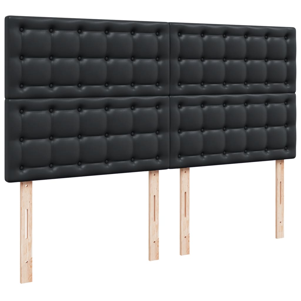 Box Spring Bed with Mattress Black 200x200 cm Faux Leather