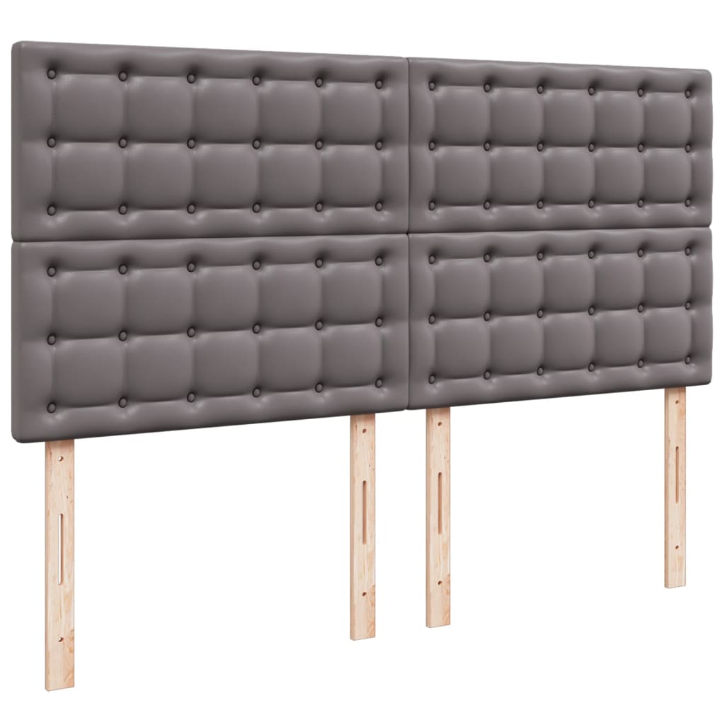 Box Spring Bed with Mattress Grey 200x200 cm Faux Leather