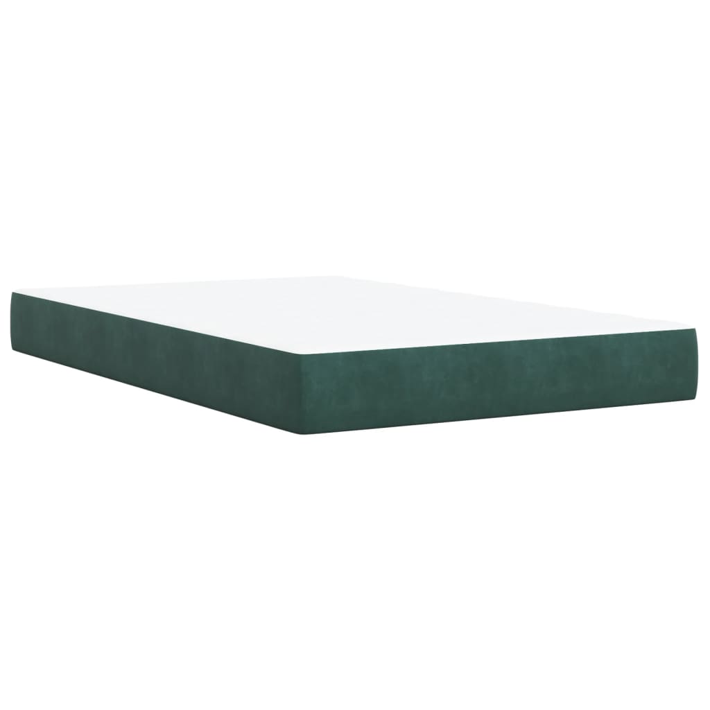 Box Spring Bed with Mattress Dark Green 120x200 cm Velvet
