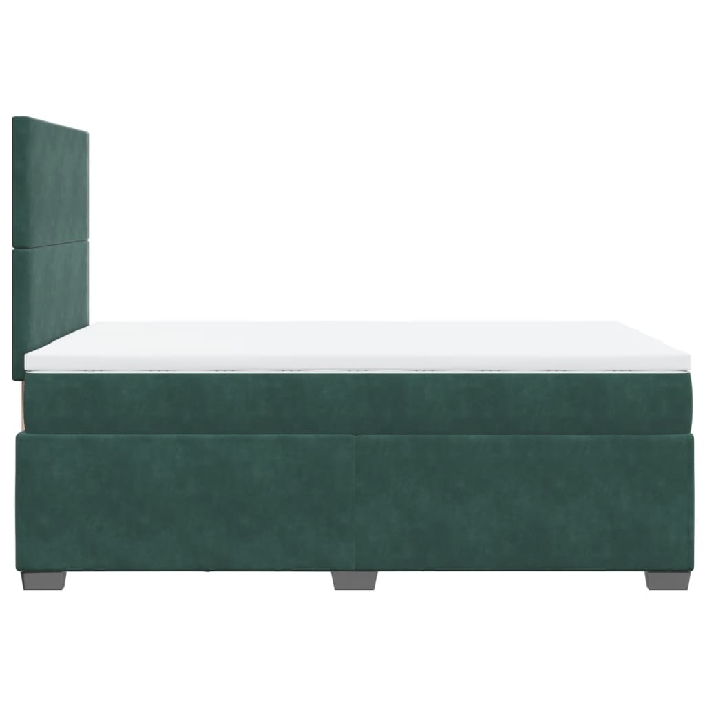 Box Spring Bed with Mattress Dark Green 120x200 cm Velvet