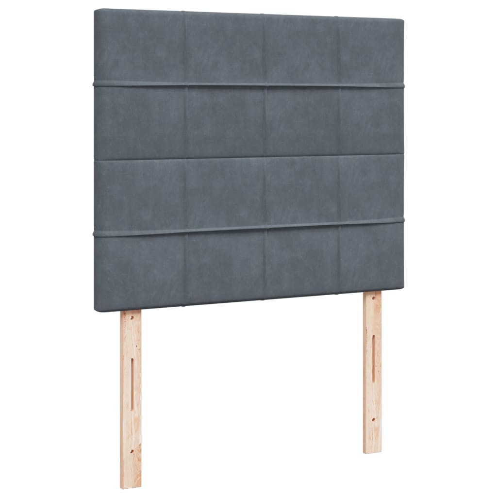 Box Spring Bed with Mattress Dark Grey 120x200 cm Velvet