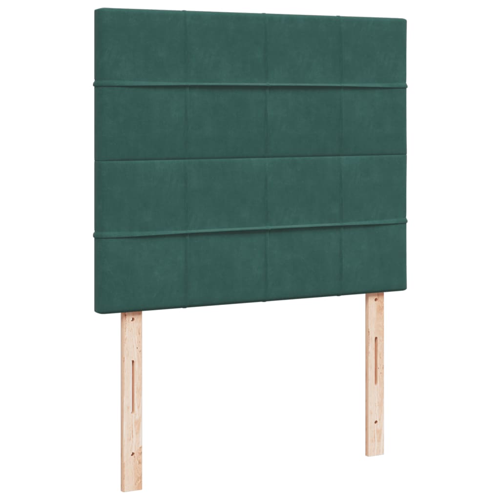 Box Spring Bed with Mattress Dark Green 120x200 cm Velvet