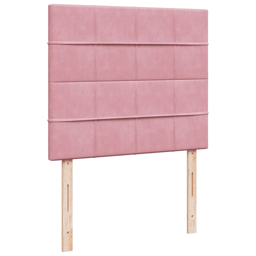 Box Spring Bed with Mattress Pink 120x200 cm Velvet