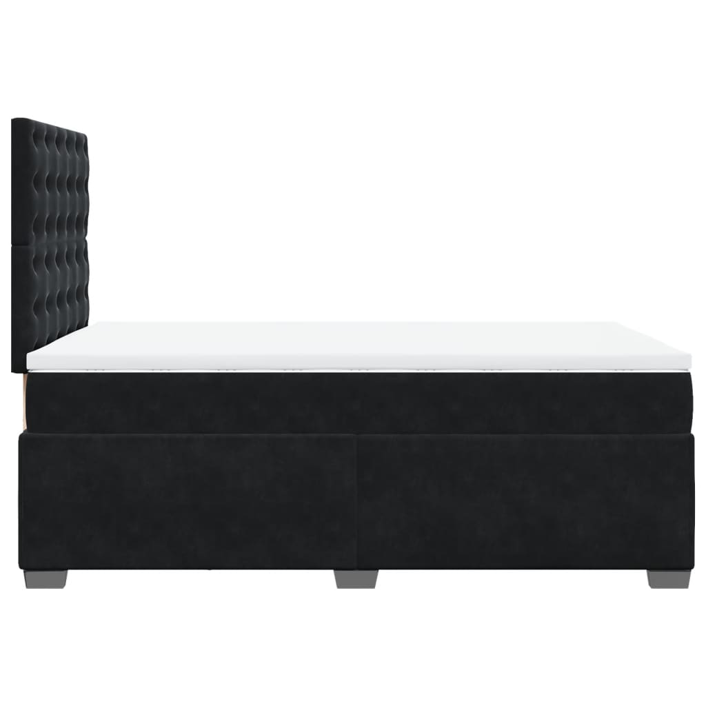 Box Spring Bed with Mattress Black 120x200 cm Velvet