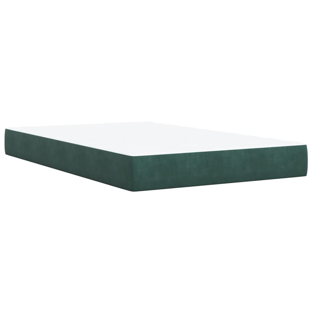 Box Spring Bed with Mattress Dark Green 120x200 cm Velvet