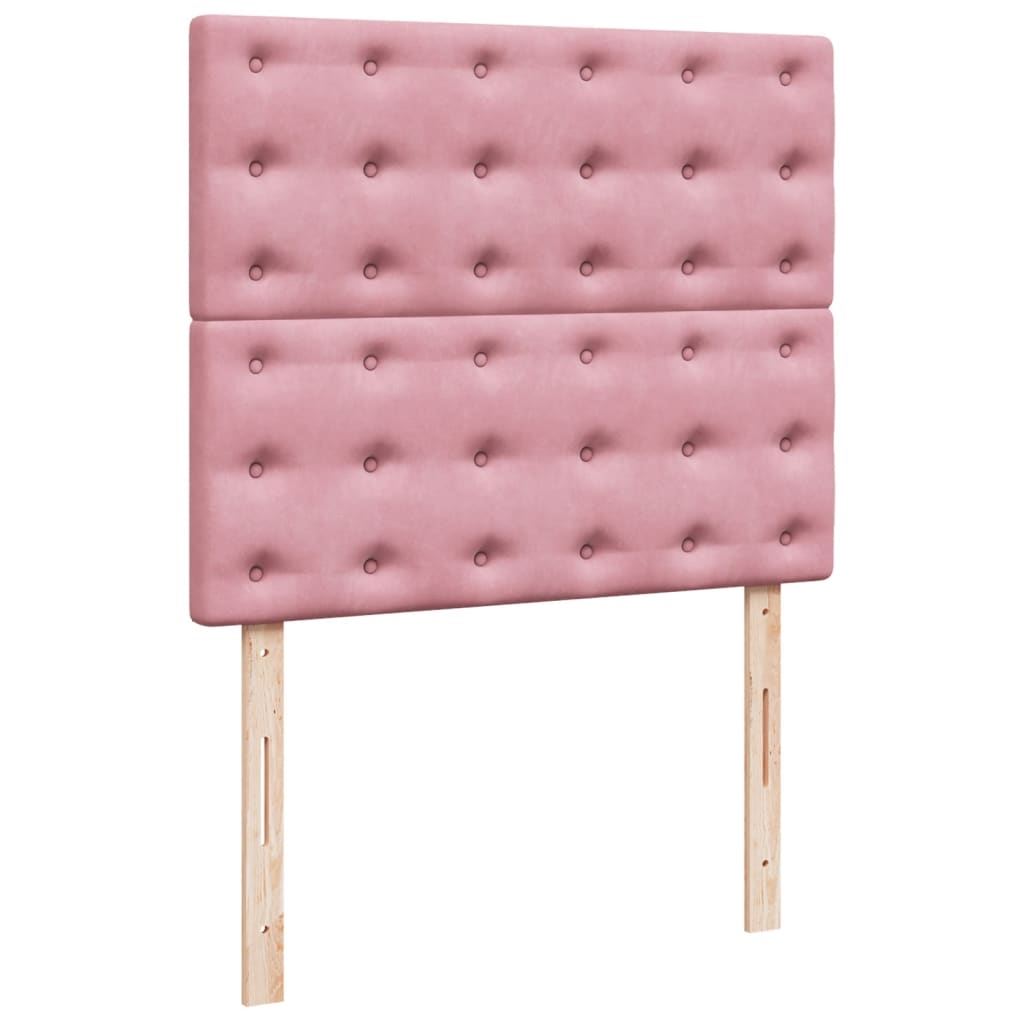 Box Spring Bed with Mattress Pink 120x200 cm Velvet