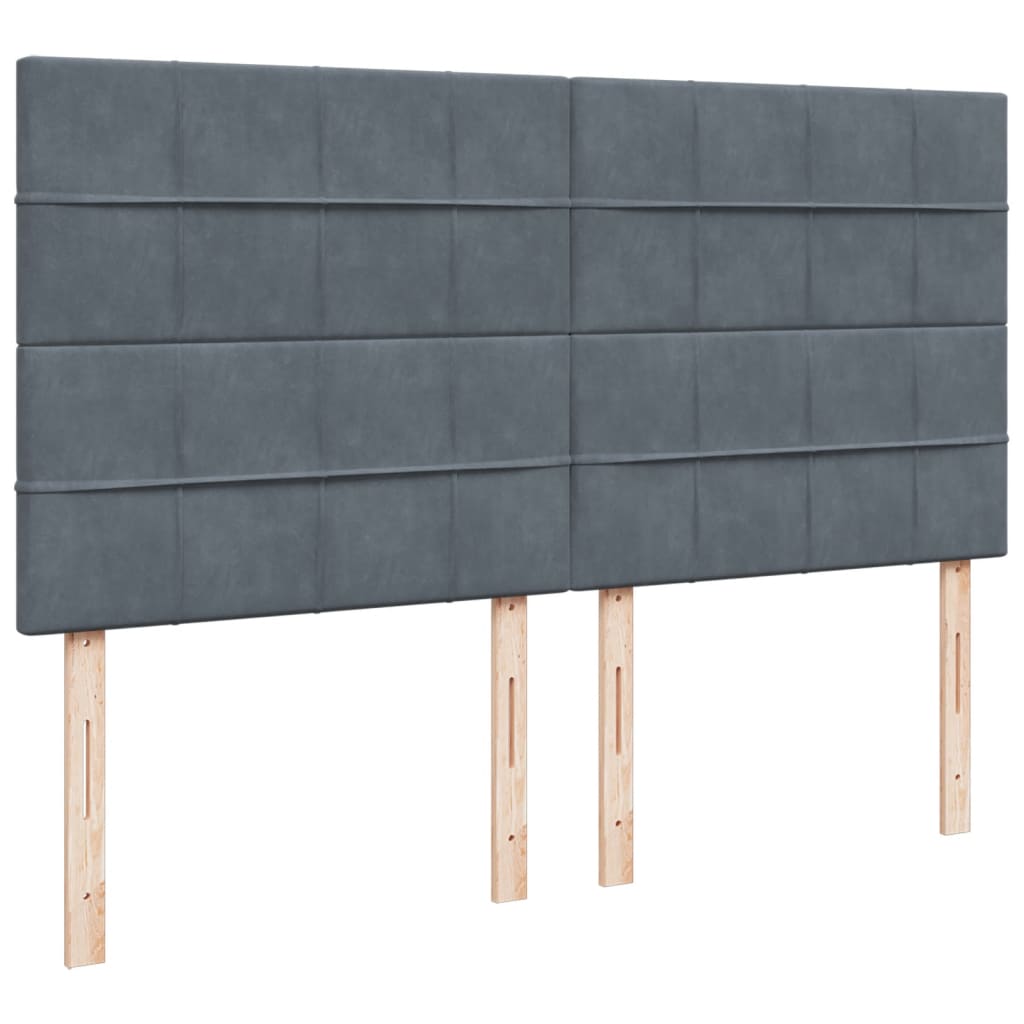 Box Spring Bed with Mattress Dark Grey 200x200 cm Velvet