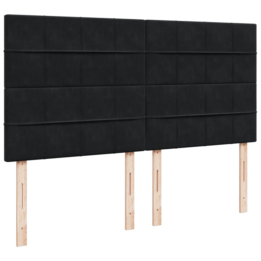 Box Spring Bed with Mattress Black 200x200 cm Velvet