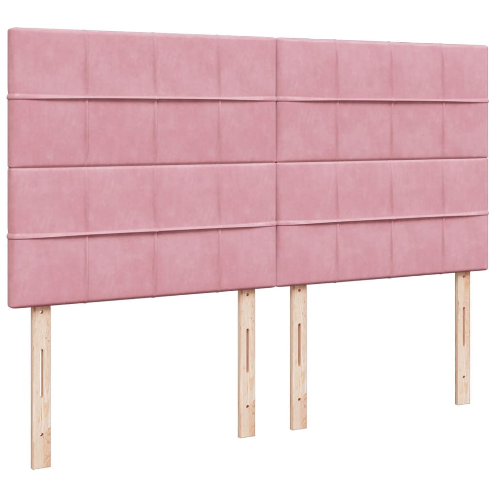 Box Spring Bed with Mattress Pink 200x200 cm Velvet