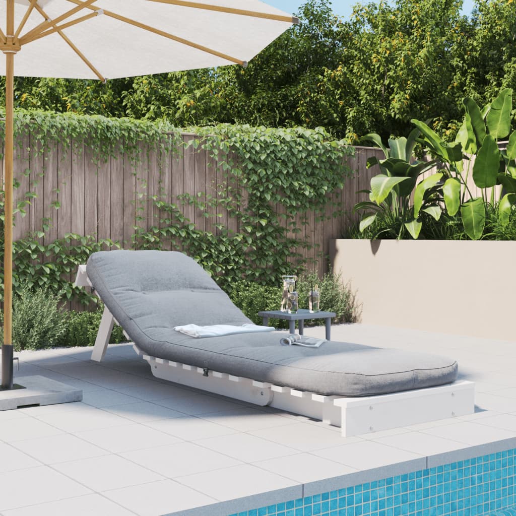 Futon Sofa Bed with Mattress White 60x206x11 cm Solid Wood Pine