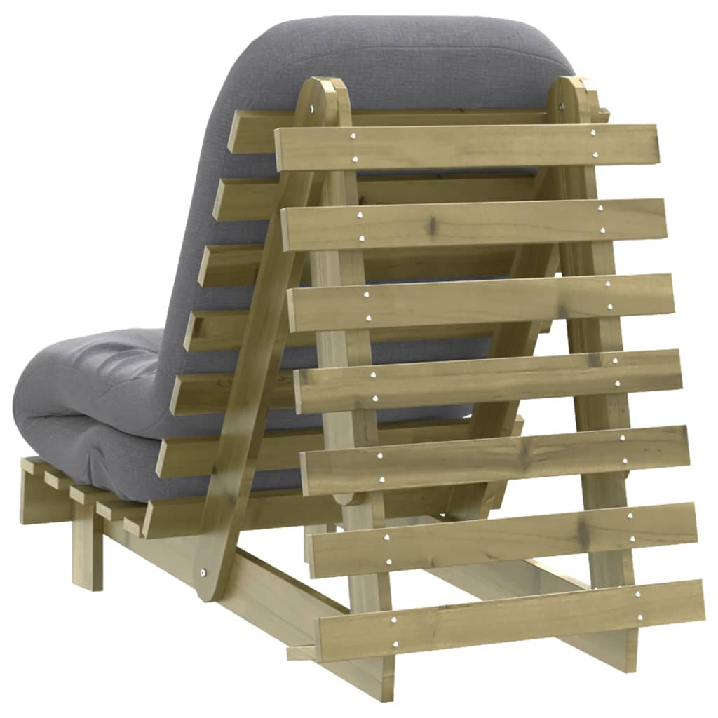 Futon Sofa Bed with Mattress 60x206x11 cm Impregnated Wood Pine