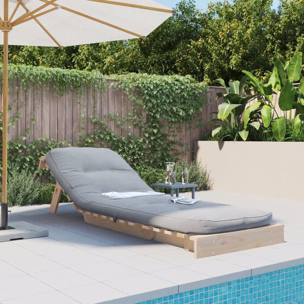 Futon Sofa Bed with Mattress 70x206x11 cm Solid Wood Pine