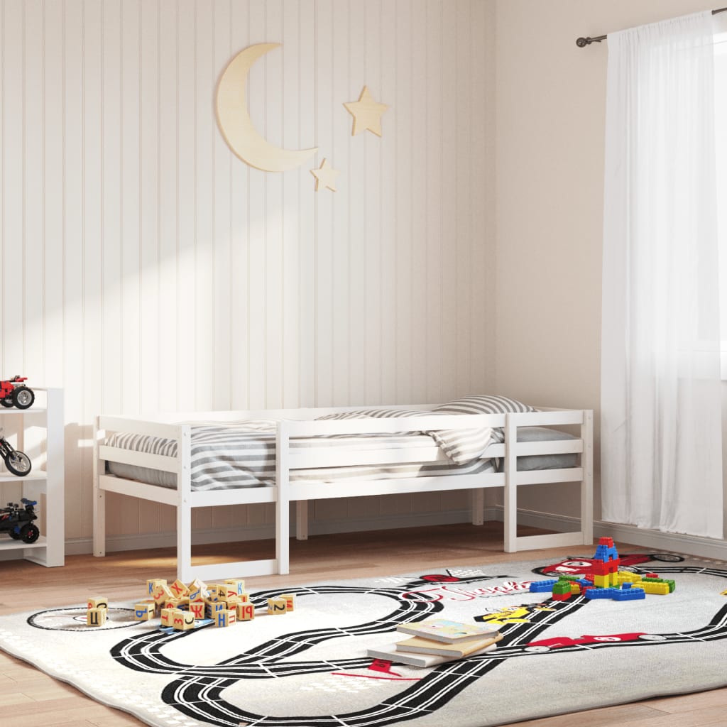 Kids' Bed Frame without Mattress White 90x200 cm Solid Wood Pine