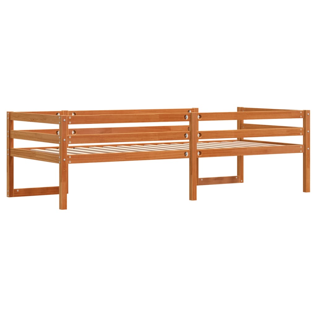 Kids' Bed Frame without Mattress Wax Brown 90x200 cm