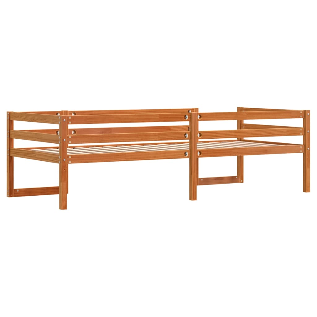 Kids' Bed Frame without Mattress Wax Brown 90x190 cm Single