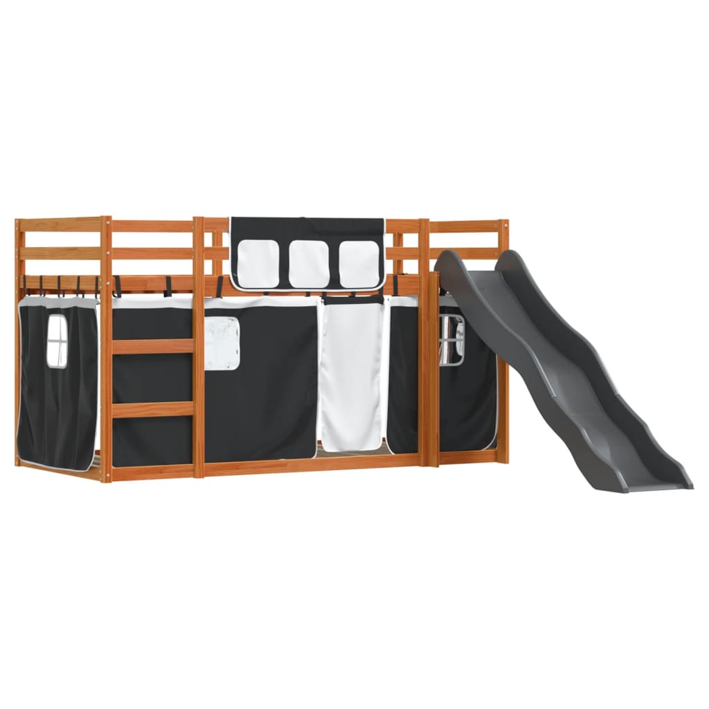 Bunk Bed without Mattress with Slide White and Black 90x200 cm