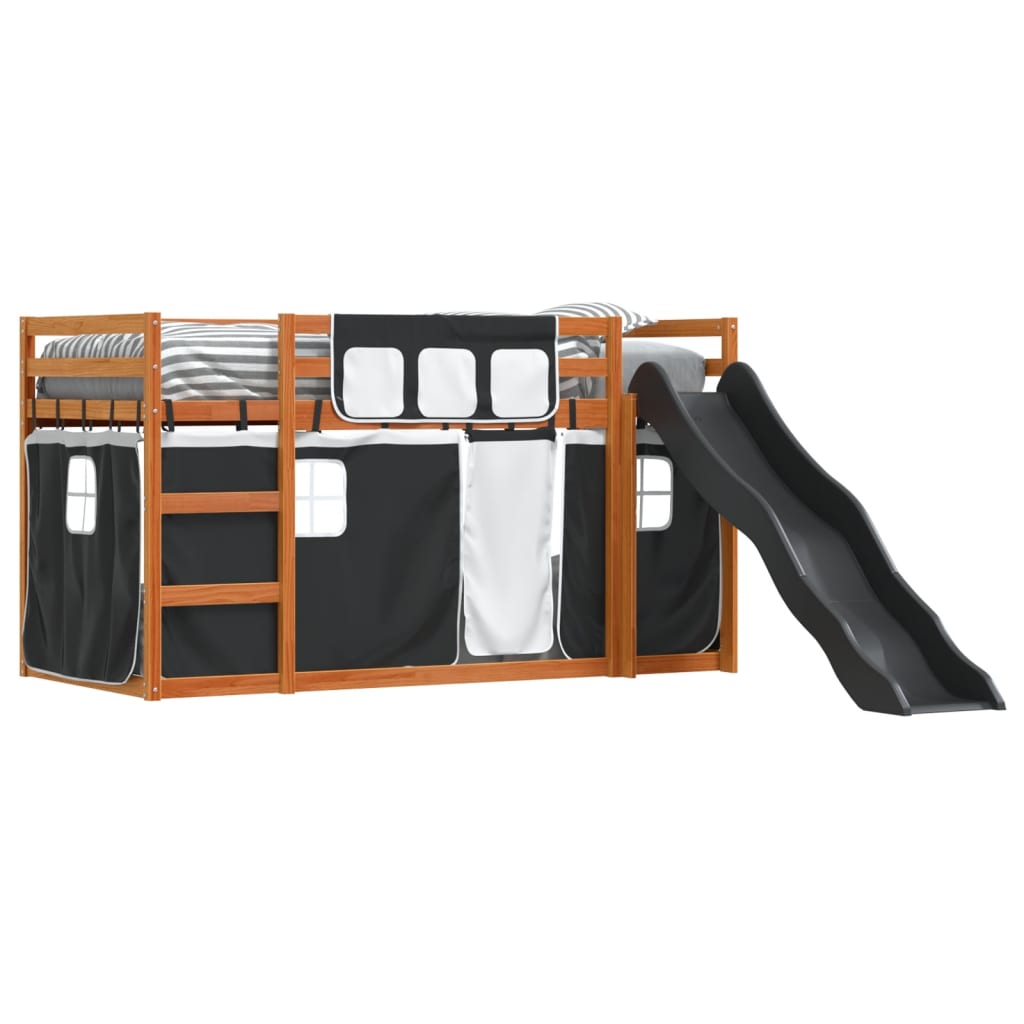 Bunk Bed without Mattress with Slide White and Black 90x200 cm