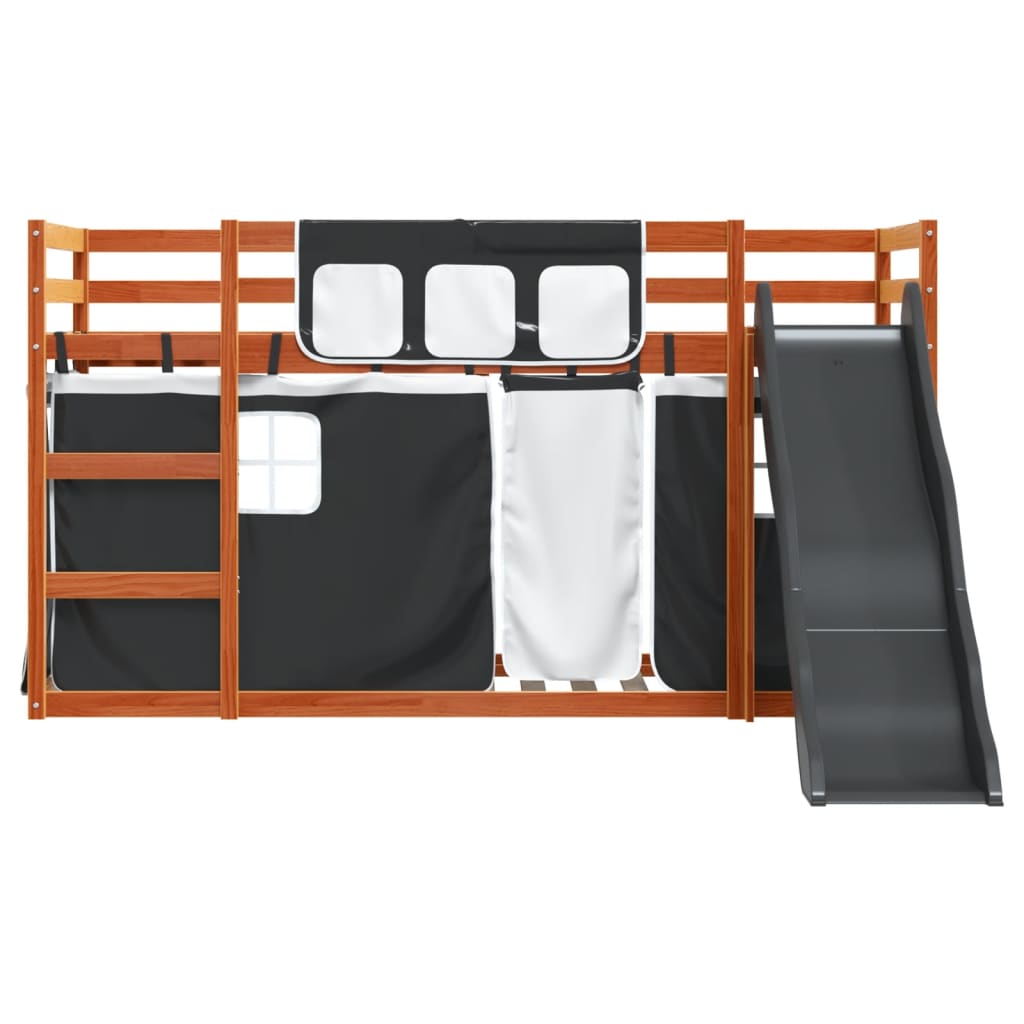 Bunk Bed without Mattress with Slide White and Black 90x200 cm