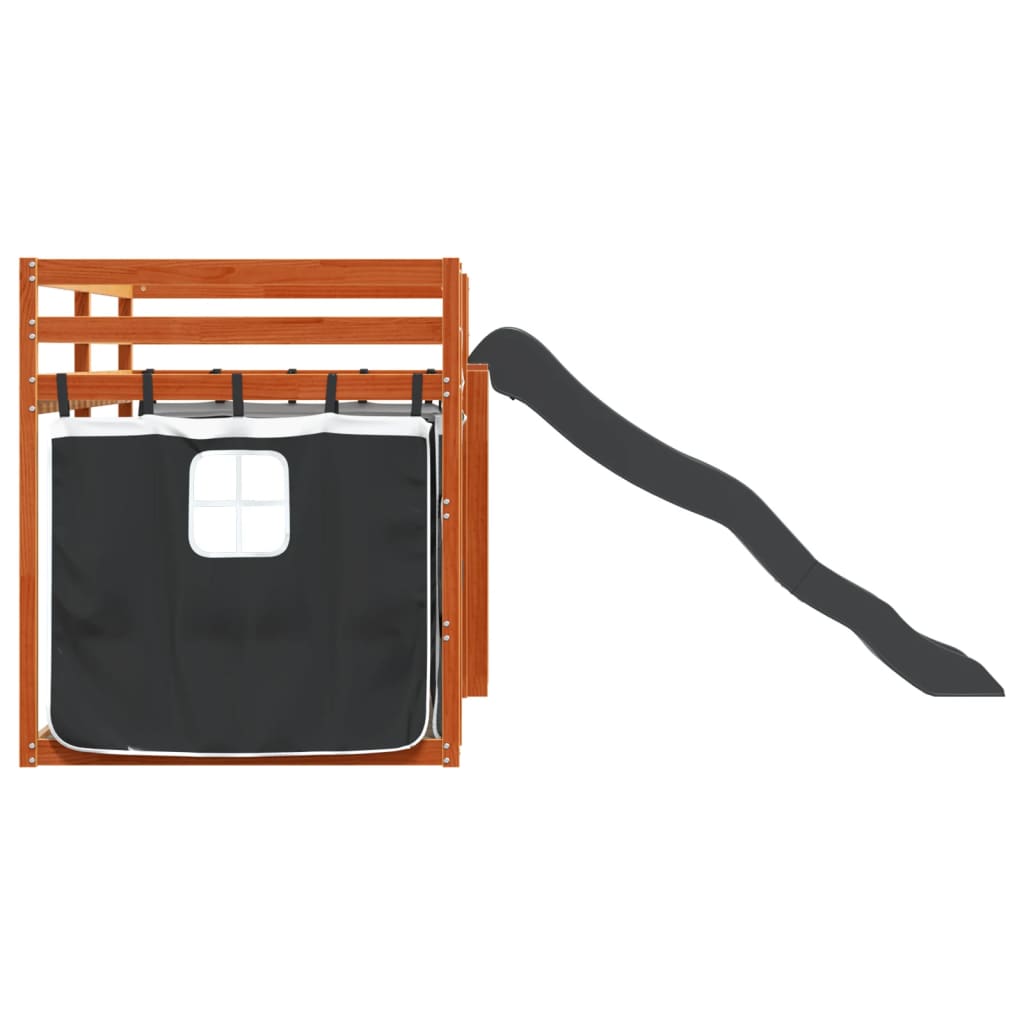 Bunk Bed without Mattress with Slide White and Black 90x200 cm